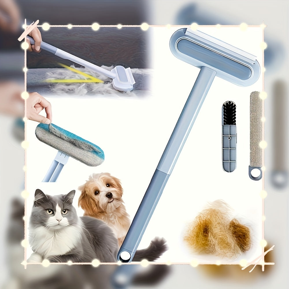 Cepillo Removedor de Pelos para Mascotas 2 en 1 | Autolimpiante, Reutilizable y Sin Daño al Mueble