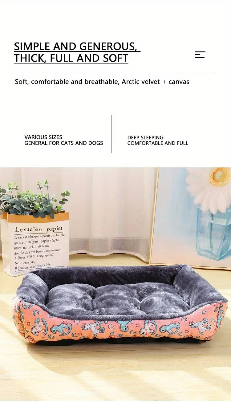 Cama Suave Premium para Perros y Gatos | Súper Acolchonada y Antideslizante