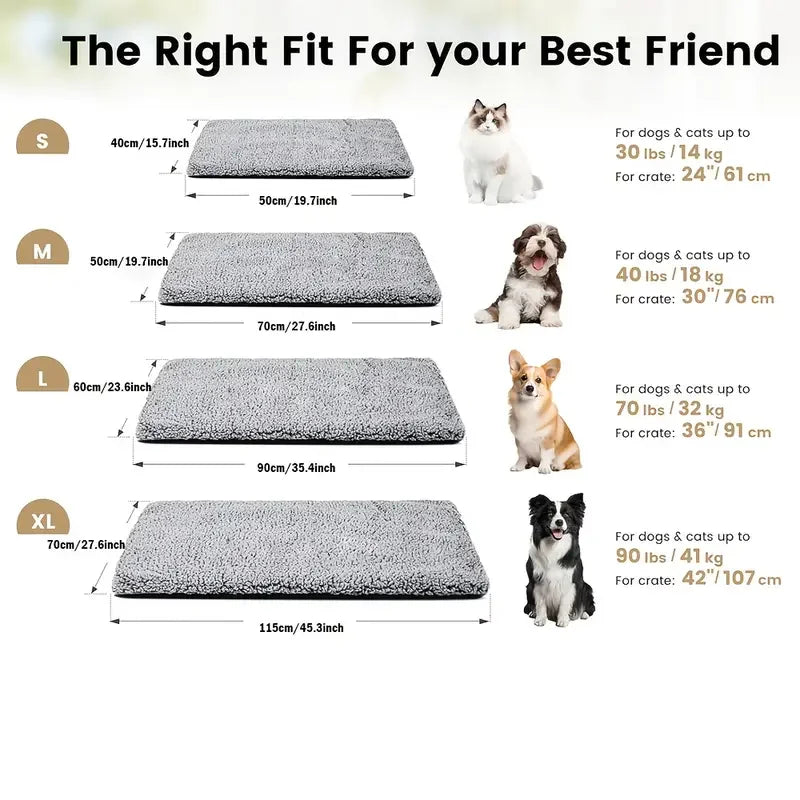 Winter Self-Heating Pet Pad Blanket for Dogs Cats, No Electricity Thermal Mat with Anti-Slip BottomWarm Cushion for Puppy Kitten