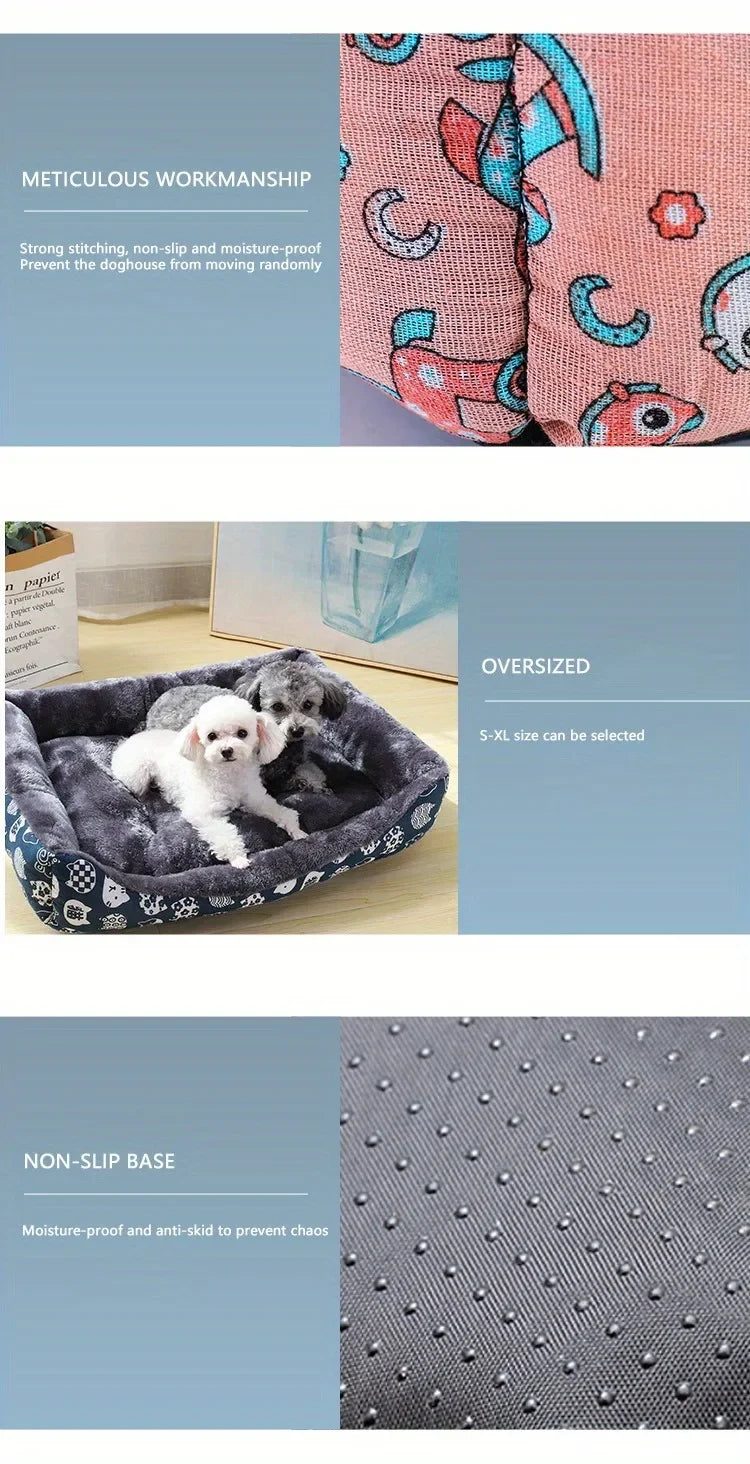 Cama Suave Premium para Perros y Gatos | Súper Acolchonada y Antideslizante